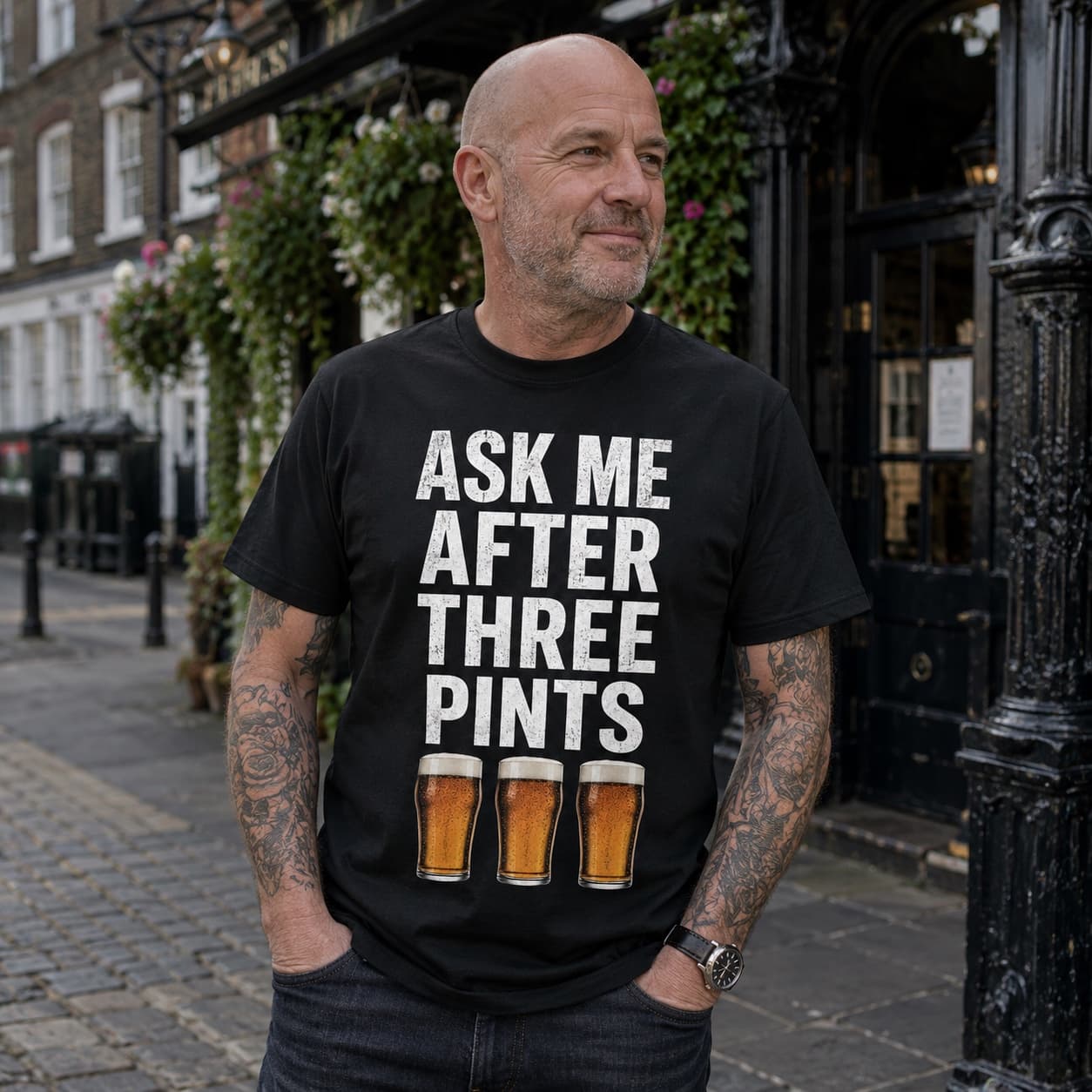 Ask Me After Three Pints worn