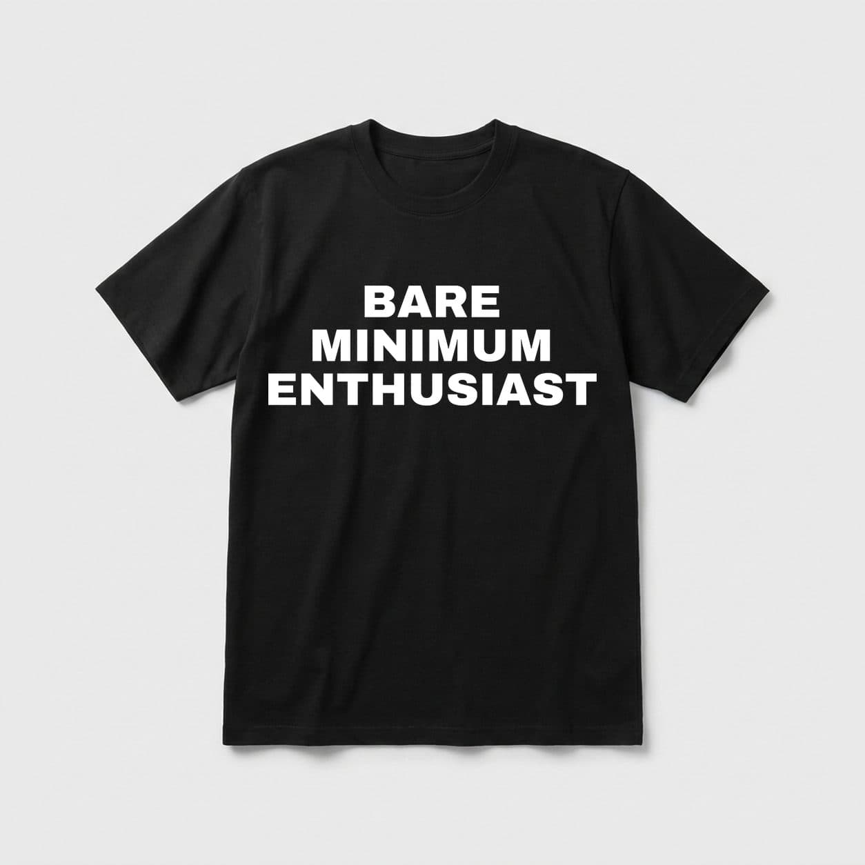 Bare Minimum Enthusiast black T-shirt, front print