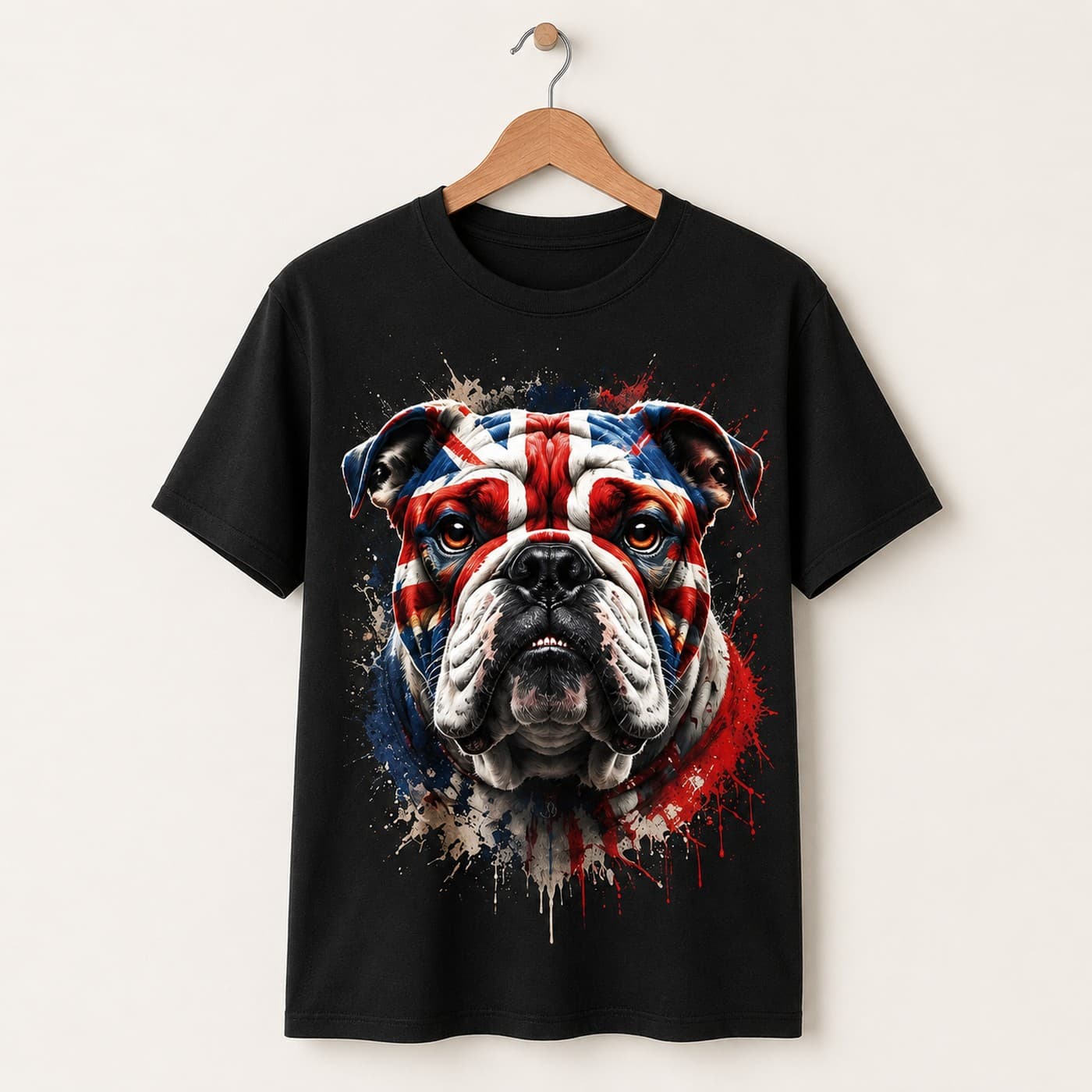 British Bulldog t-shirt on a hanger