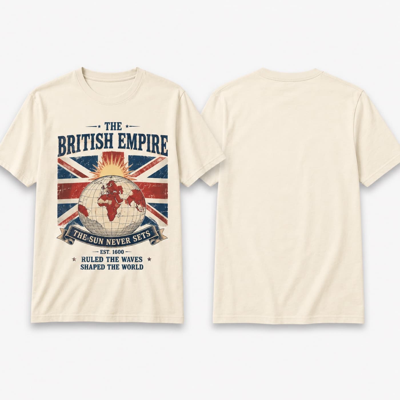Plain sand back of the The British Empire T-shirt