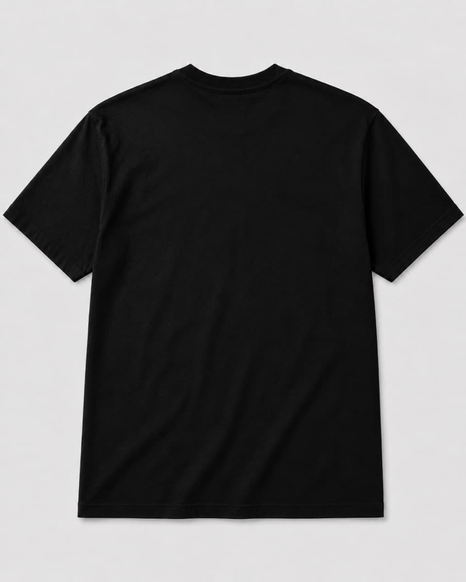 Plain black back of the End Period Cramps T-shirt