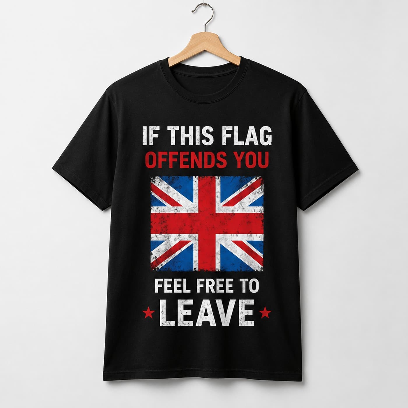 Feel Free To Leave t-shirt on a hanger