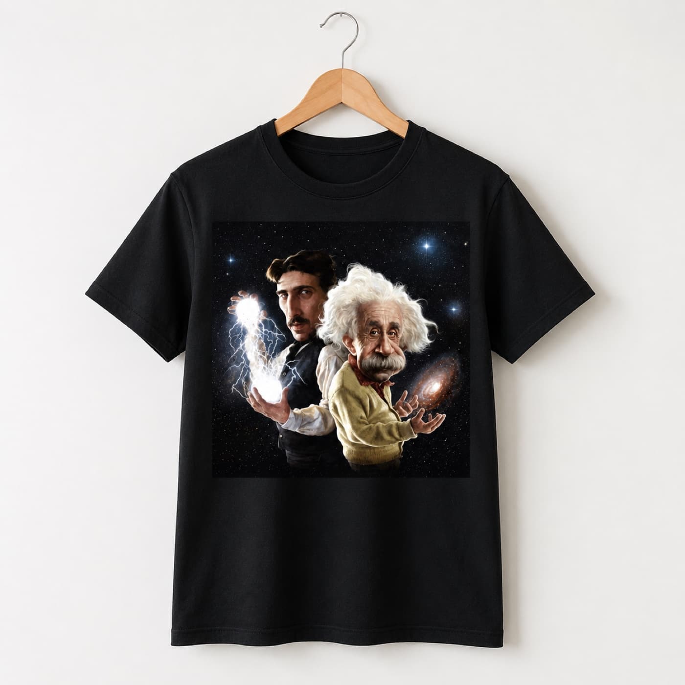 Galaxy Brain black T-shirt, front print
