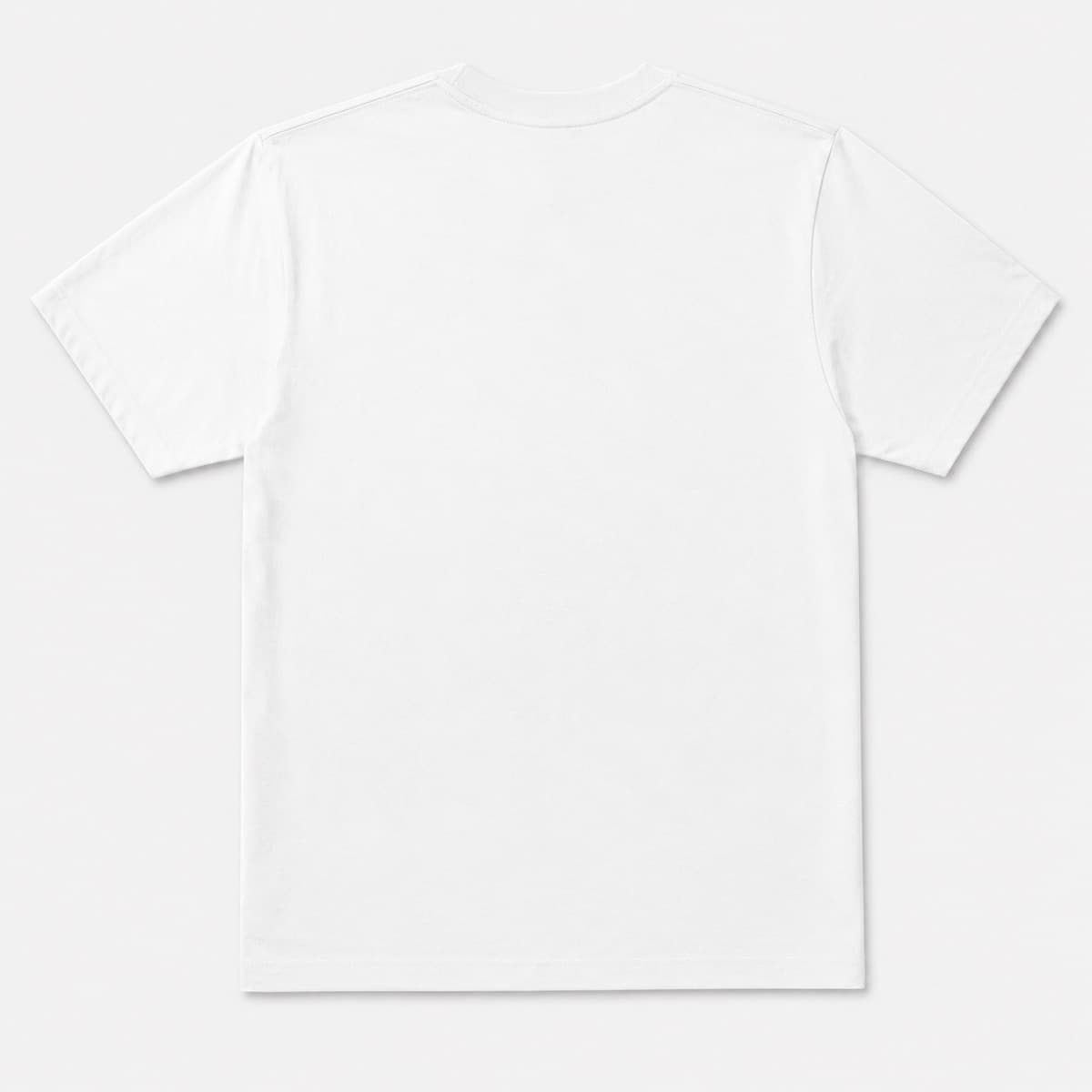 Plain white back of the I Love Reels T-shirt