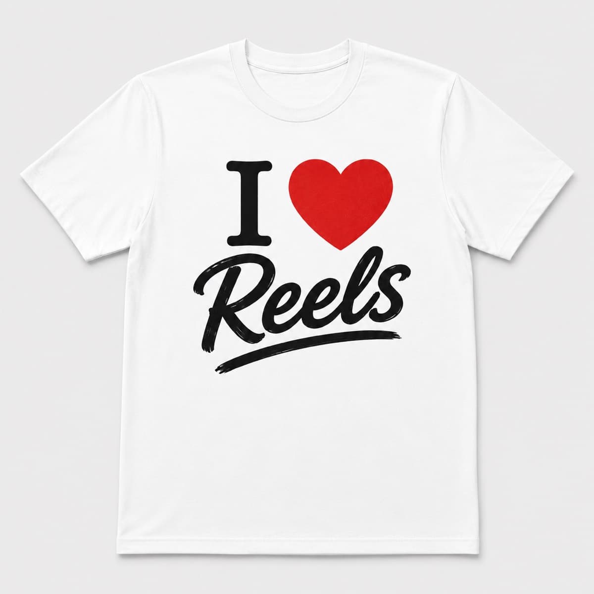 I Love Reels white T-shirt, front print