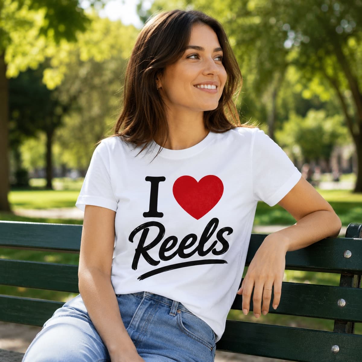 I Love Reels T-shirt worn