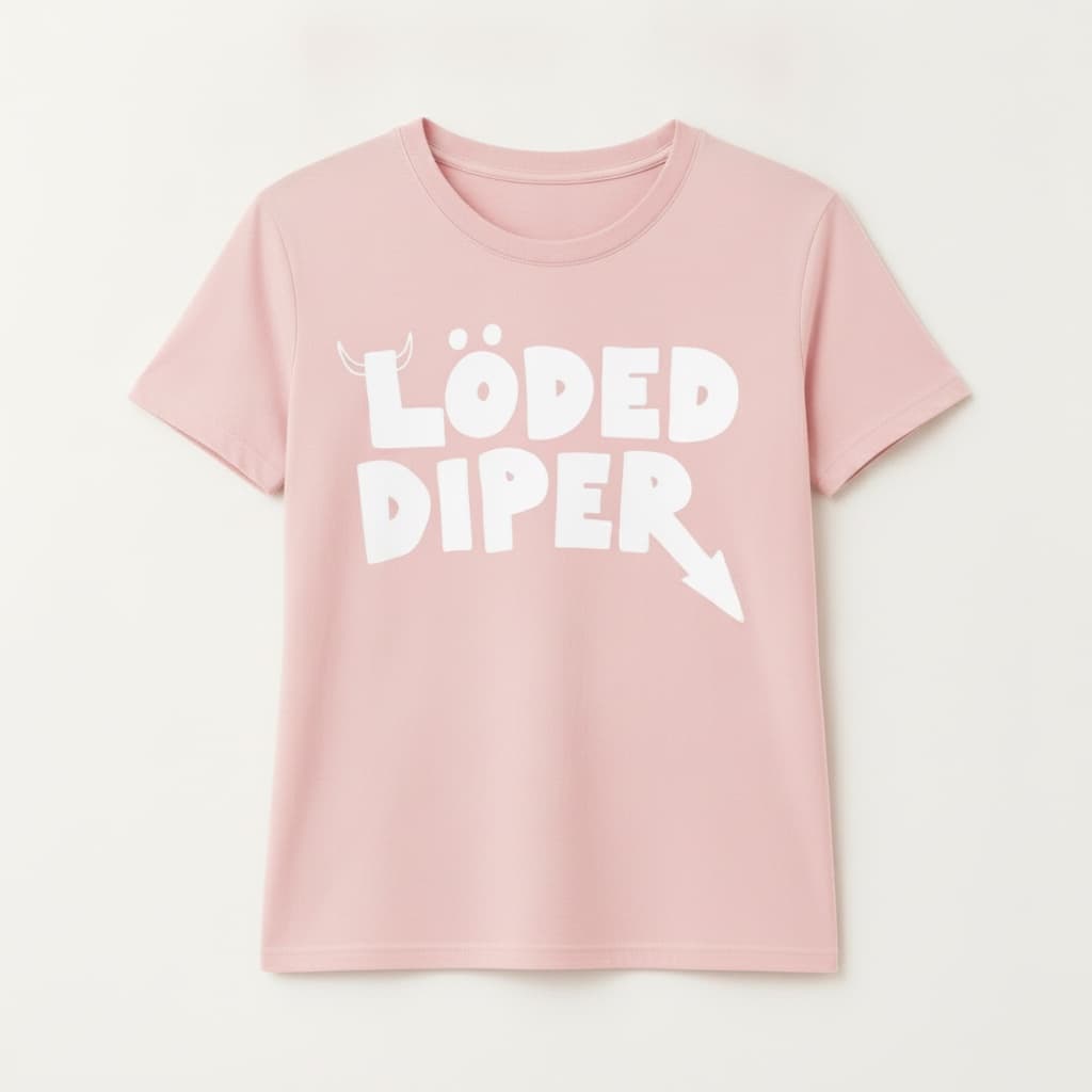 Löded Diper T-Shirt — women's fit, Baby Pink, front
