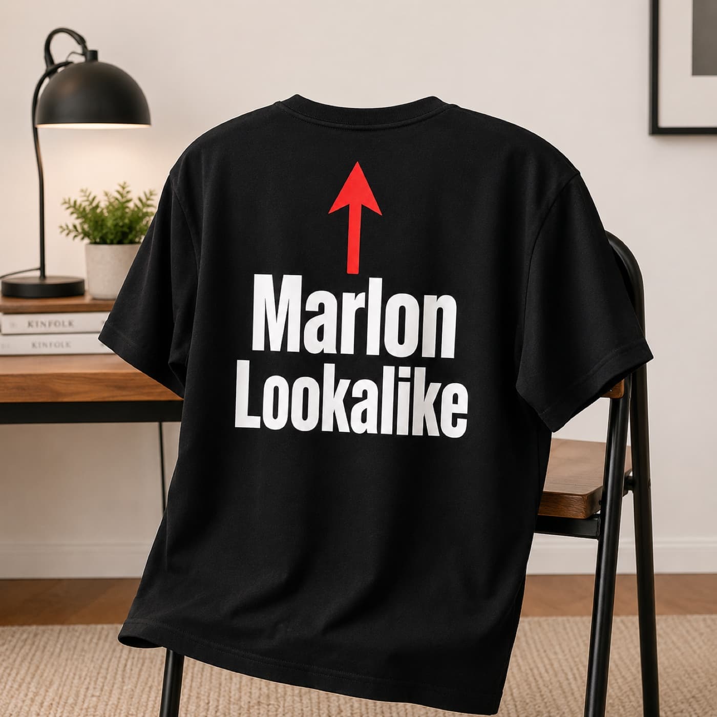 Marlon Lookalike black T-shirt, front print