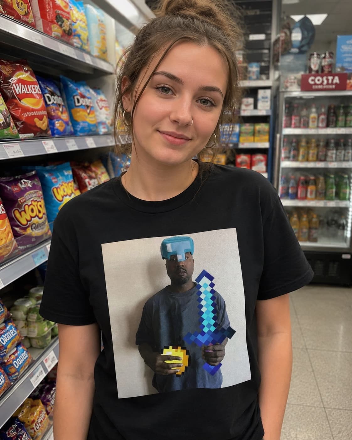 Minecraft Kanye T-shirt worn