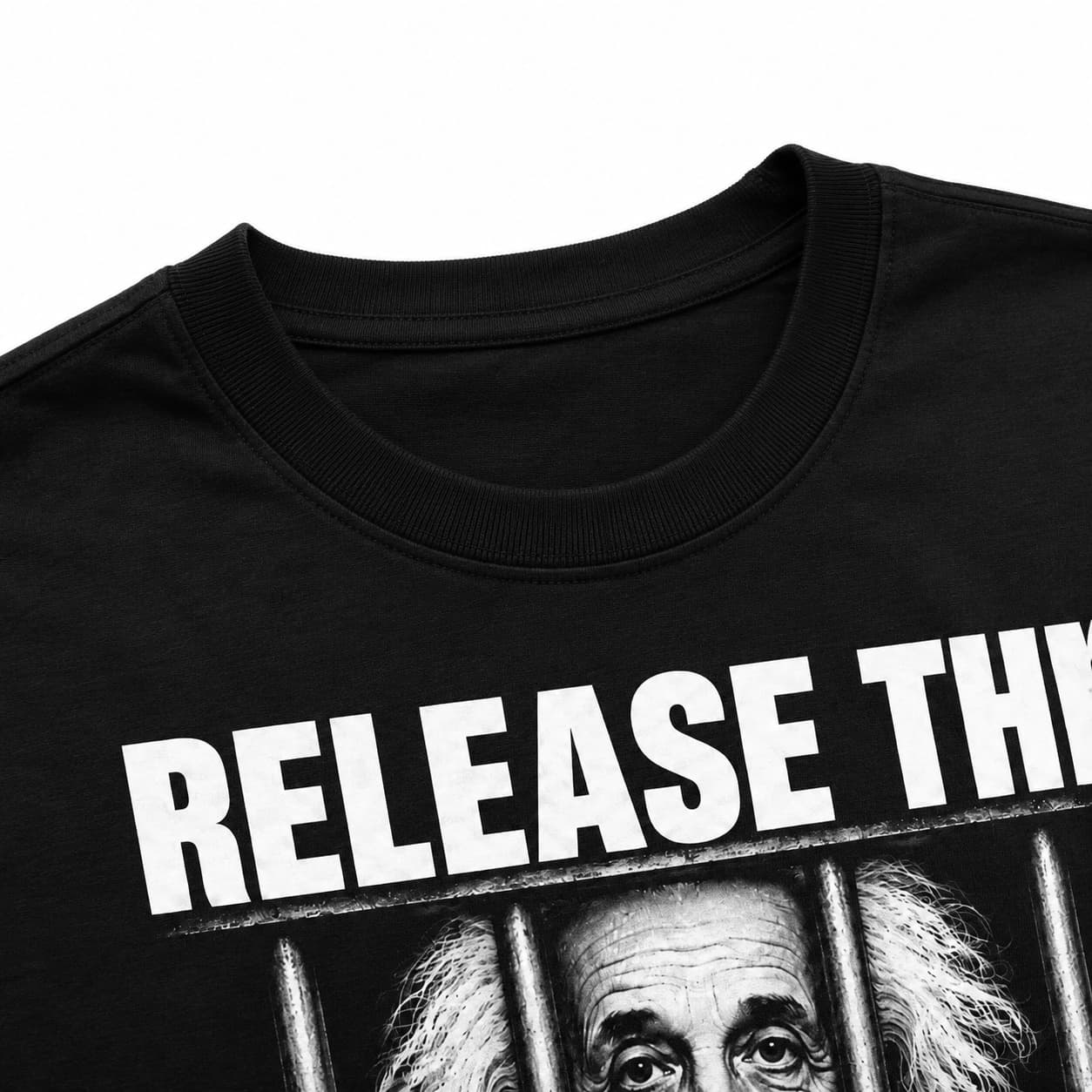 Close-up of the Release the Einstein Files print